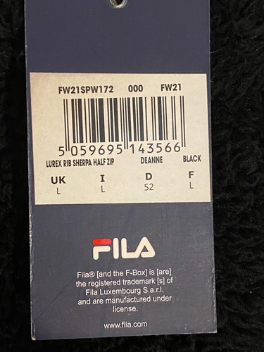 Fila Jumper Women Large Fleece Half Zip High Neck Pockets Black Size L - Picture 9 of 14