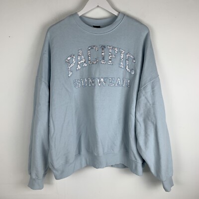 Pacsun Pacific Sunwear One Size Crewneck Sweatshirt Light Blue Womens
