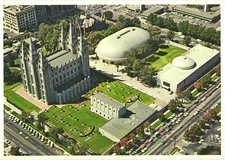 Air View of Temple Square, Salt Lake City, Utah Postcard