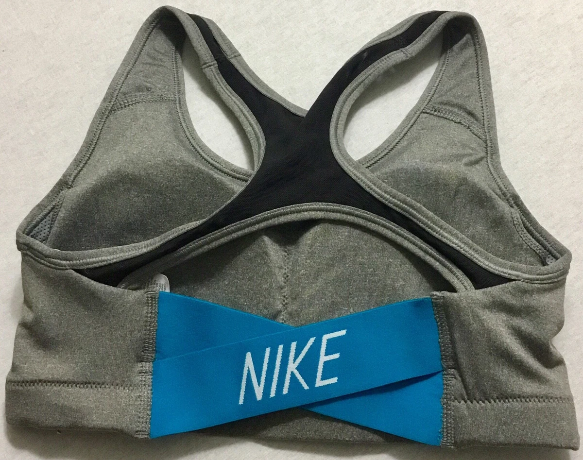 NIKE Women's Classic Sports Bra Medium Support AT4288 Grey Blue Size S