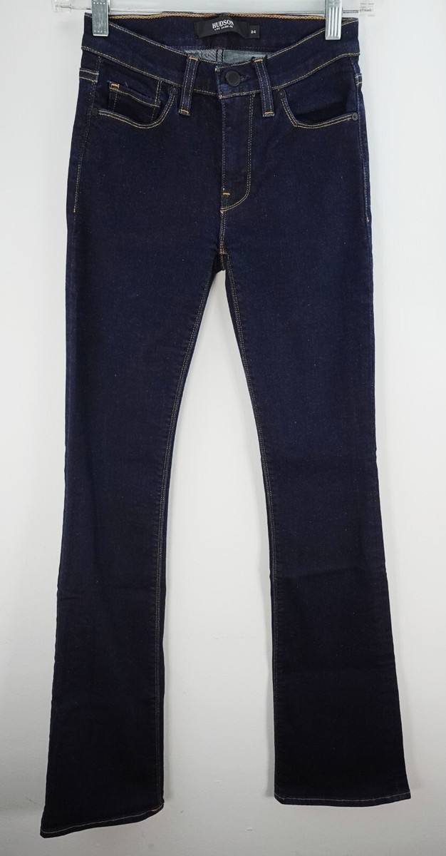 Hudson Women's Drew Midrise Bootcut Jeans Dark Blue Wash Denim Pants Size  24 26