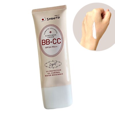 Smooto Facial BB CC Cream Tomato Collagen UV Sun Protect Oil Control Bright