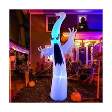 GOOSH 6 FT Halloween Inflatables Ghost Outdoor Decorations Blow Up Yard Scary...