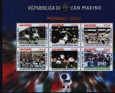 SAN MARINO 2002  FOGLIETTO MONDIALI DI CALCIO   NUOVO ** MNH