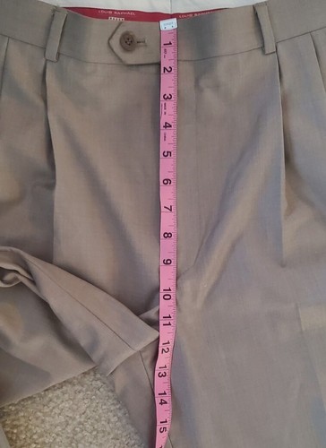 Louis Raphael Rosso RED Tan Pleated & Single Cuffed Slacks Mens 33x32 WORN TWICE - Picture 10 of 22