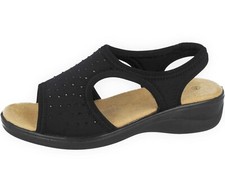 Ladies Dr Lightfoot Lycra Stretch Sandals Comfort Wide Fit Elastic Slingback