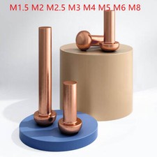 Solid Copper Round Head Rivets Copper Rivet Screws M1.5 M2 M2.5 M3 M4 M5 M6 M8