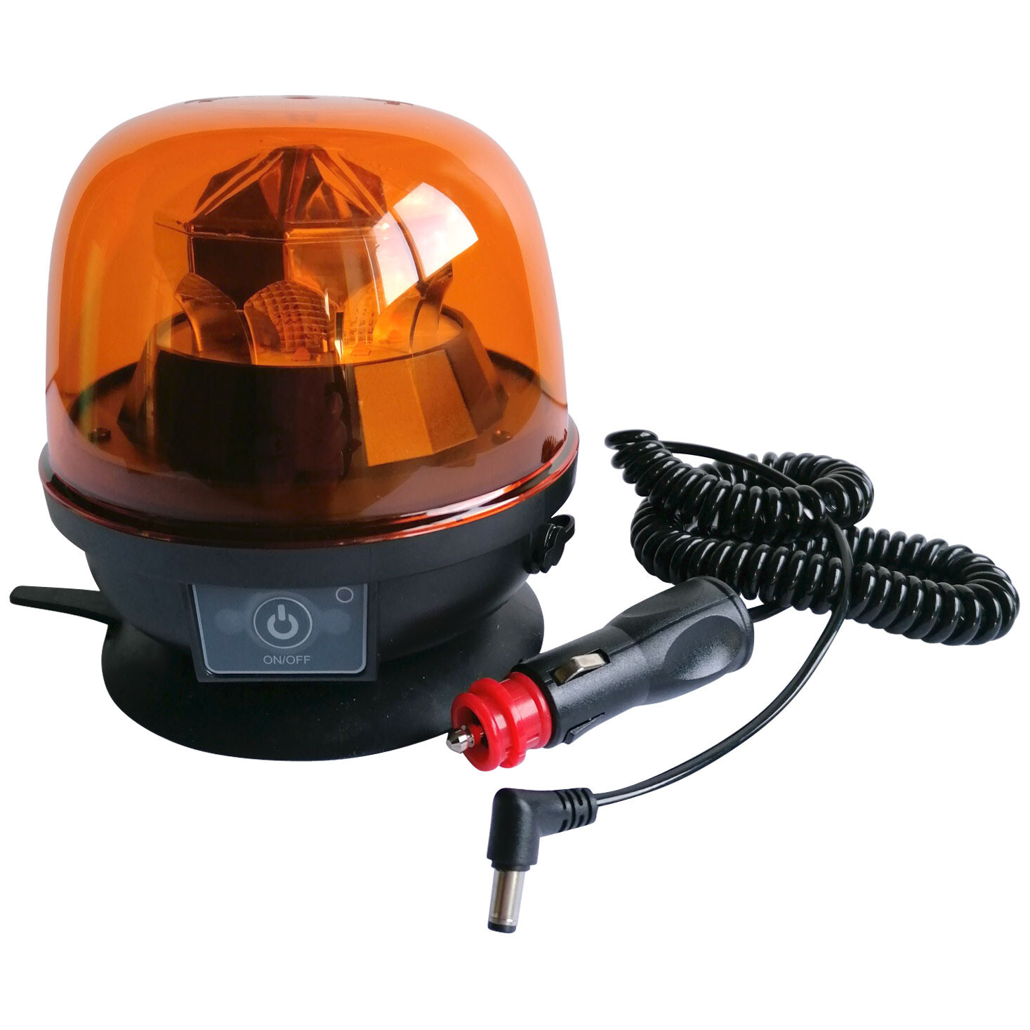 Gyrophare LED sans fil orange 12V 24V pour tracteur et engin de chantier