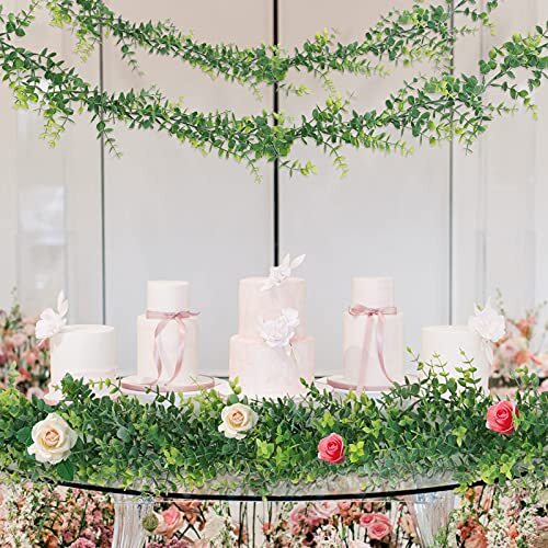 Artificial Eucalyptus Garland, 6Ft/pcs Faux Eucalyptus Vines 3 Pack Grey Green - Picture 4 of 7