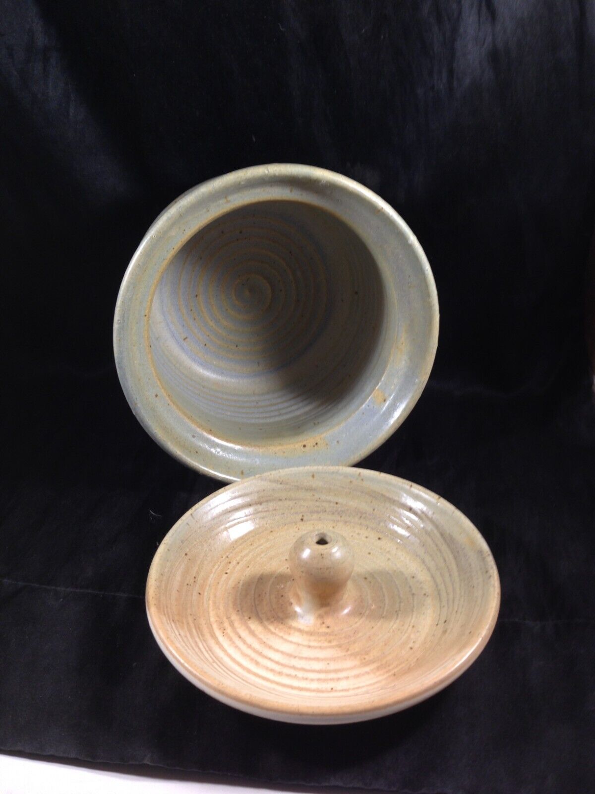 North Carolina Pottery Hand Spun Crock with Lid Signed Bryan