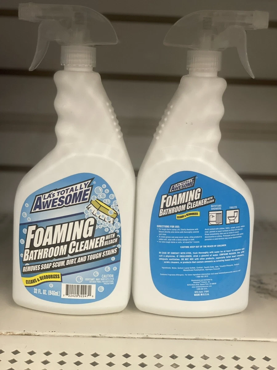 LA's Totally Awesome Foaming Bathroom Cleaner With Bleach 32 fl oz 2pack