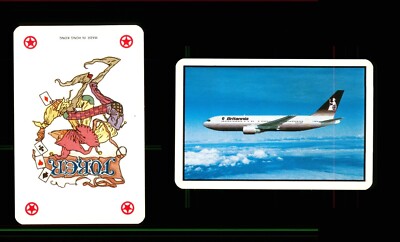 1 x Joker playing card Britannia Airways Airlines   red   in flight AC 794