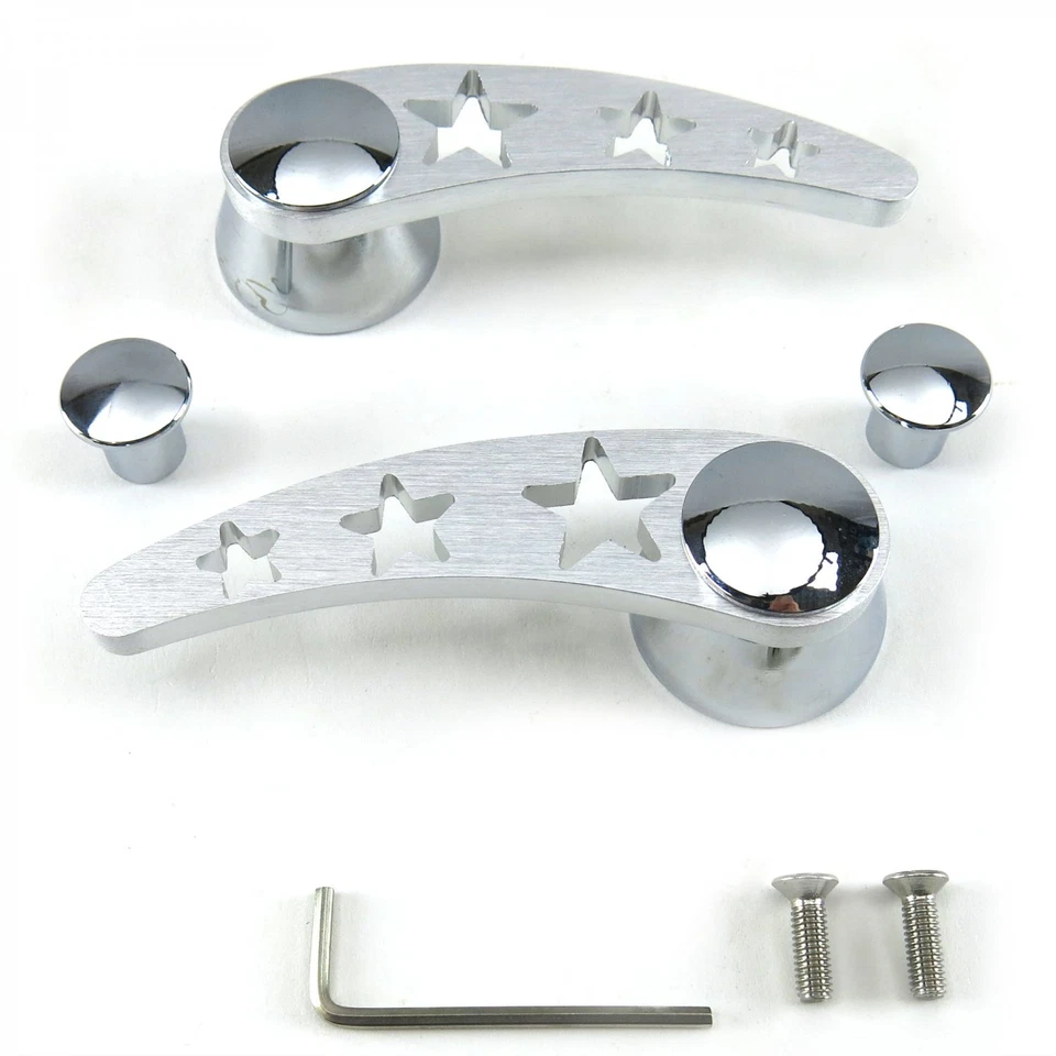 Billet "Star" Door Handle &/or Window Cranks (Pair) AutoLoc AUTDNWC004 hot rod  - Image 3 of 4