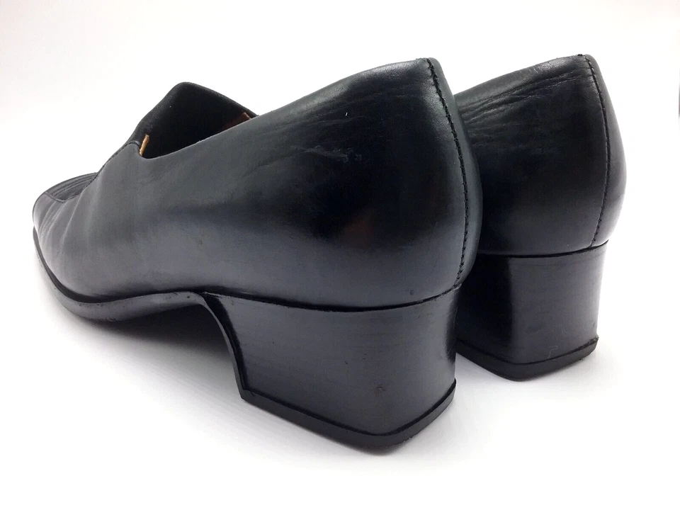 Винтажные женские комфортные туфли Mephisto черные кожаные мокасины на каблуке размер США 7,5 ЕС 5 - Изображение 4 из 4