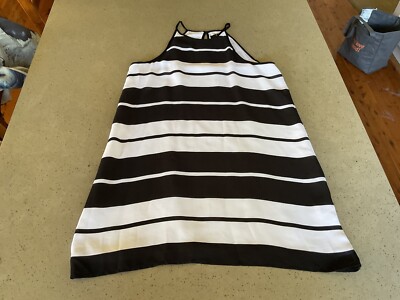 Piper Myer Black White Striped Singlet Short Slip Tunic Dress Frock Size 12  @new | eBay Australia