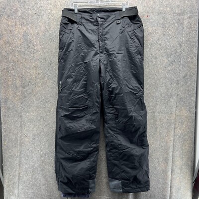Columbia Pants Men Large Black Snow Pants Lined Straight Snap Vtg  Sportswear