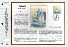 2789++FEUILLET CEF SUR SOIE 1er JOUR 1993 LE  BATEAU   LA  POSTE