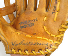 Vtg Ted Williams RHT Leather Palm Baseball Glove Model 16158 Sears  Roebuck