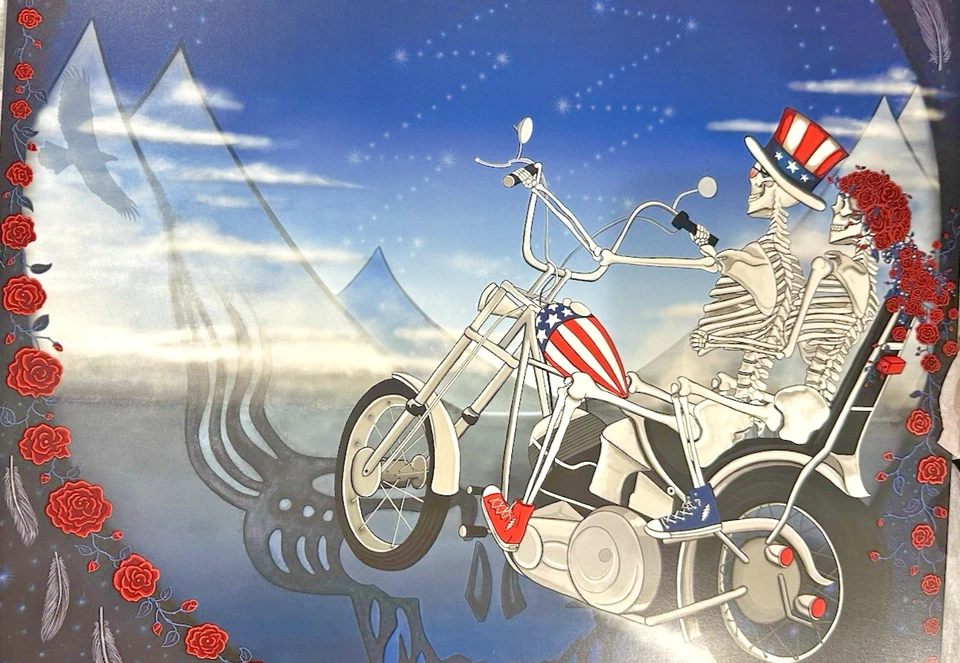 Grateful Dead Fare Thee Well GD50 2015 1ª impressão pôster LE Chicago Chopper 50º - Imagem 3 de 4