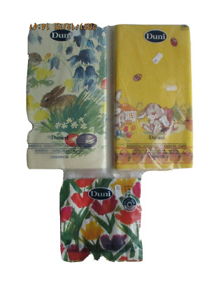 Duni Dunicel 2 Bunny Tablecloths 120x180 cm 1 Pkg (20) 33 cm Floral Napkin