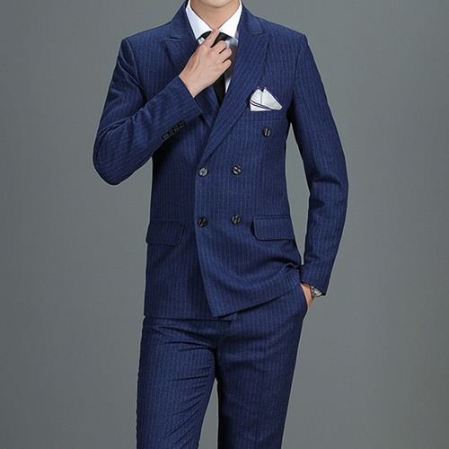 British Men's 3-Piece Slim Fit Blazer Vest Pants Set for High-End Business Party Formal Wear-image