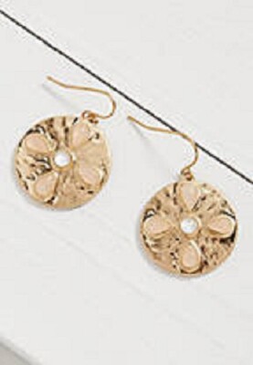 Silver Jeans Co.  New With Tags~Round Drop Beaded Gold-tone Pierced Earrings