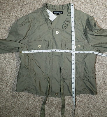 Express Design Studio Long Sleeve Green Button/Zip Crop Top Jacket  Size 6 NWT