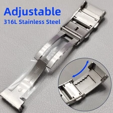 316L Adjustable Stainless Steel Watch Band Clasp Folding Buckle 18mm 20mm 22mm