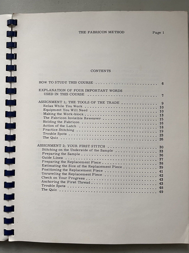 Invisible Reweaving by the FABRICON Method 1964 PB Manual - Picture 3 of 7