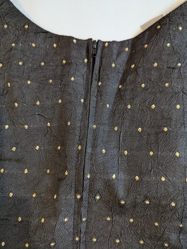 Steilmann Black/Gold Thread Polka Dot Lined Zipped Evening Top UK Size 12 Tank - Picture 5 of 9
