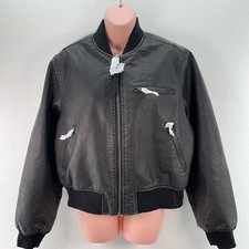 Urban Outfitters Bdg Women’s Cracked Faux Leather Bomber Jacket, Size M, Black