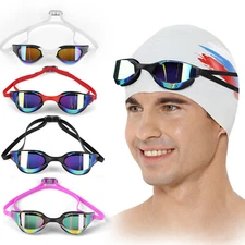 Colorful Swimming Goggles Clear Anti-UV Anti-Fog Swim Glasses For  Men Women New