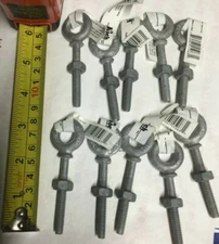 10 pc nut Eye Bolt  1/4" X 2"