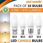 10 Pack LED Candle Light Energy Saving Bulbs Screw In E14 E27 Bayonet B22 B15