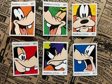 Diseney Goofey Stamps from Maldives (Set of 6)
