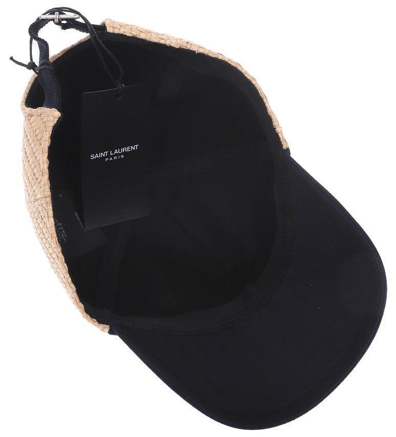 NEW YSL SAINT LAURENT SL LOGO COTTON CANVAS AND RAFFIA
