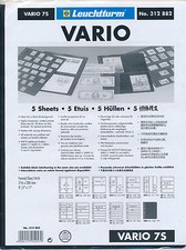 LIGHTHOUSE VARIO 7 POCKET BLACK STOCK SHEETS - PACK OF 5 - DOUBLE SIDED 7S