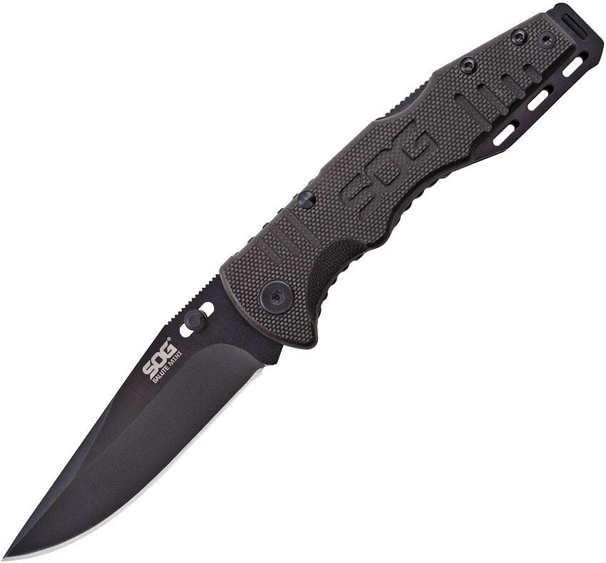 SOG Salute Mini Folding Knife - Black (FF1101-CP) for sale online