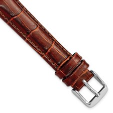 DeBeer 16mm Long Havana Brown Crocodile-Style Chrono Watch Band