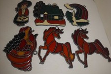 6 Vintage Suncatchers 3.5" Pretty Decor Suncatcher ; Unicorns Dove w Rainbow