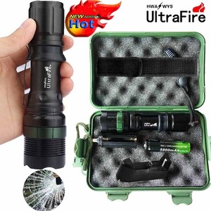 Ultrafire Zoomable 50000LM T6 LED Flashlight Torch Lamp Battery+Charger+Case UK