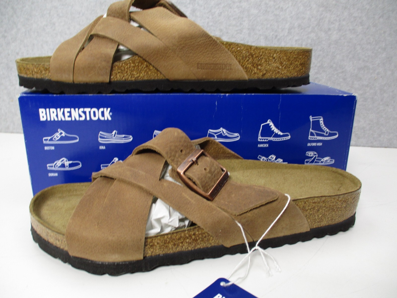 APL BIRKENSTOCK Lugano Camberra vecchi sandali tabacco pelle marrone uomo 8 donna 10