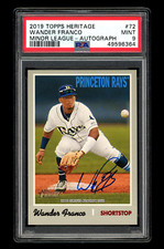 2019 Topps Heritage WANDER FRANCO Photo Variation Auto RC SP PSA 9 /Only 50 Made