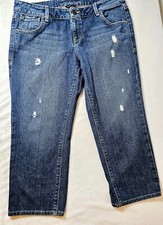 NY & Company Women's Jeans Mid Rise Straight Leg Distressed Blue Denim - SZ 12