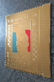SHARJAH timbre en OR neuf DE GAULLE bon état lot OL124