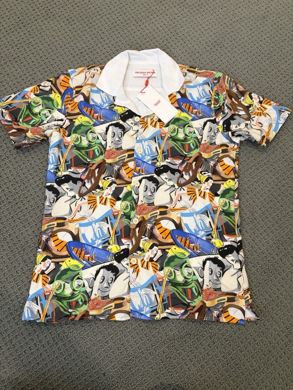 Orlebar Brown Cabana Shirt Special Edition By David Salle Size M Bnwt $340