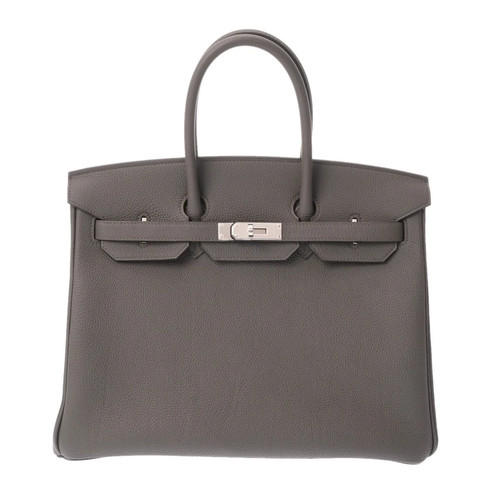 Hermes Birkin 35 727613 Handbag Togo Leather Silver #WB062