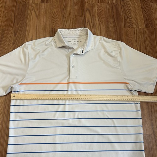 Mizzen + Main Performance Polo Men's XL Short Sleeve Striped Pullover Golf - Picture 6 of 9