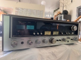 Sansui 7070 Vintage Stereo Receiver Wood Silver Face Analog Original Survivor!