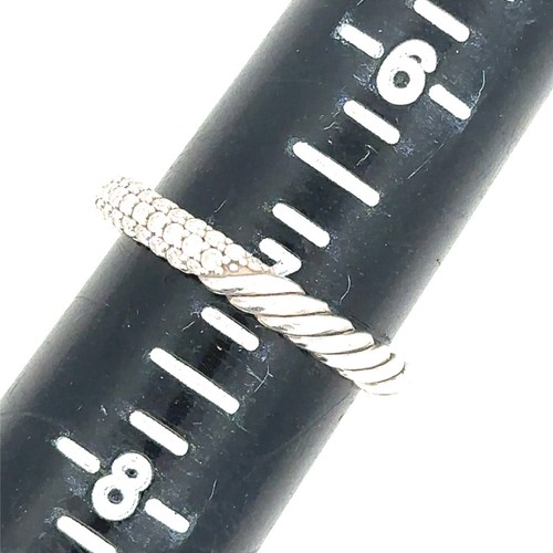 David Yurman 925 Sterlingsilber Mercer Pave Diamant Bandring, Größe 7 - Bild 4 von 4